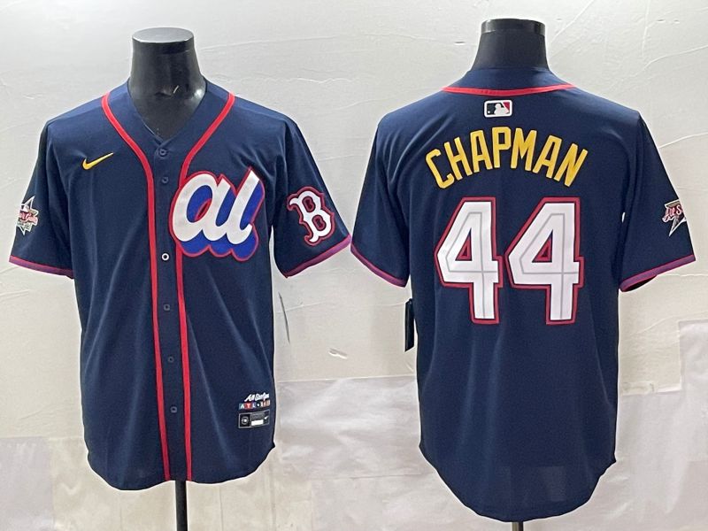 Men 2025 Boston Red Sox 44 Chapman Drak Blue All star Nike MLB Jersey style 01